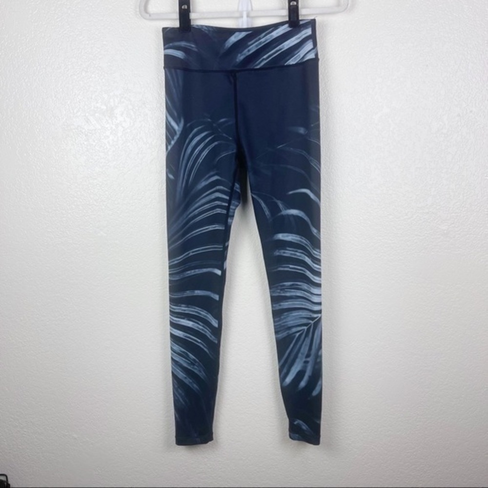 Wise Fool Navy Patterned Yoga Recycled Leggings Size Medium
